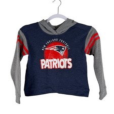 NFL Team Apparel Patriots Hoodie Girls Size M 5/6 Navy Grey New England Football