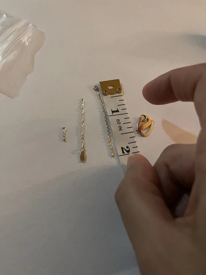 ￼18K Yellow Pure Solid Gold Parts Loop, Chain, Closure, Hook & Lock - Image 3 of 4