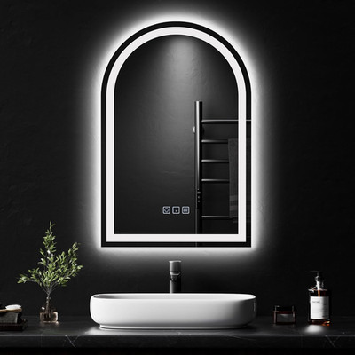 Dimmable LED Bathroom Mirror 24x16 Inch, Anti-Fog, 3 Color Backlit