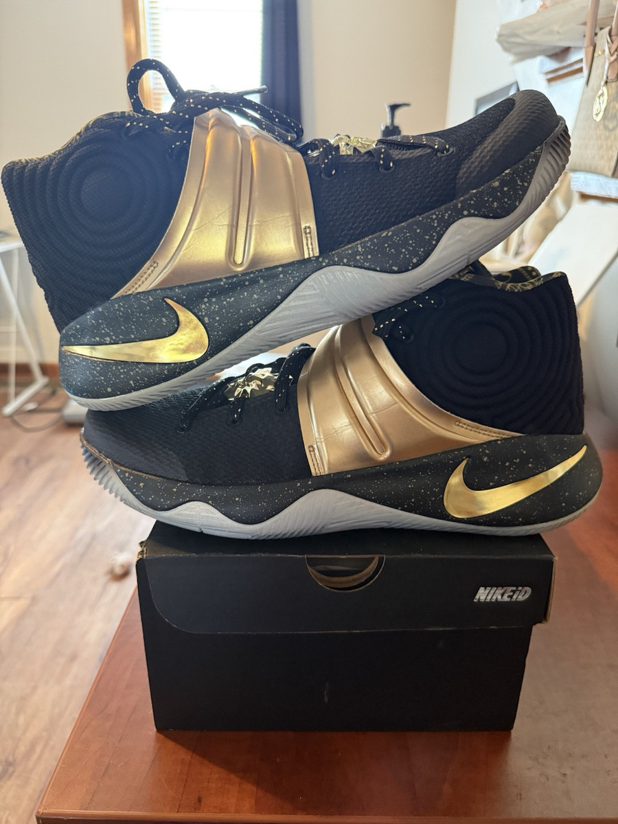 Kyrie 2 Nike ID Black Metallic Gold Mens Size 10.5 Original Kyrie 2 Nike ID Black Metallic Gold Mens Size 10.5 Original