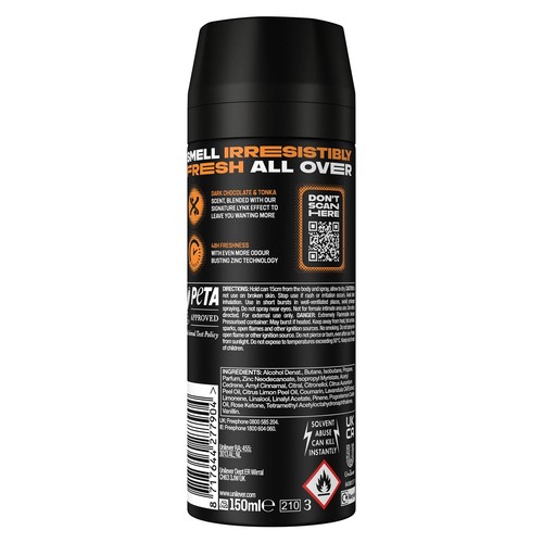 Desodorante con fragancia Lynx Body Spray Dark Temptation 48-H de alta definición, 6x150 ml - Imagen 10 de 12