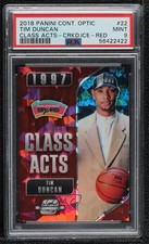 2018 Contenders Optic Class Acts Red Cracked Ice Prizm Tim Duncan PSA 9 HOF 0u02
