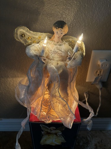 Vintage Trim A Home Kmart 10” Lighted Angel Christmas Tree Topper Works - Picture 2 of 13