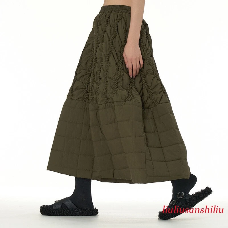 Hot Women Retro Japanese Cotton Padded Skirt Loose Casual Dress Street Party