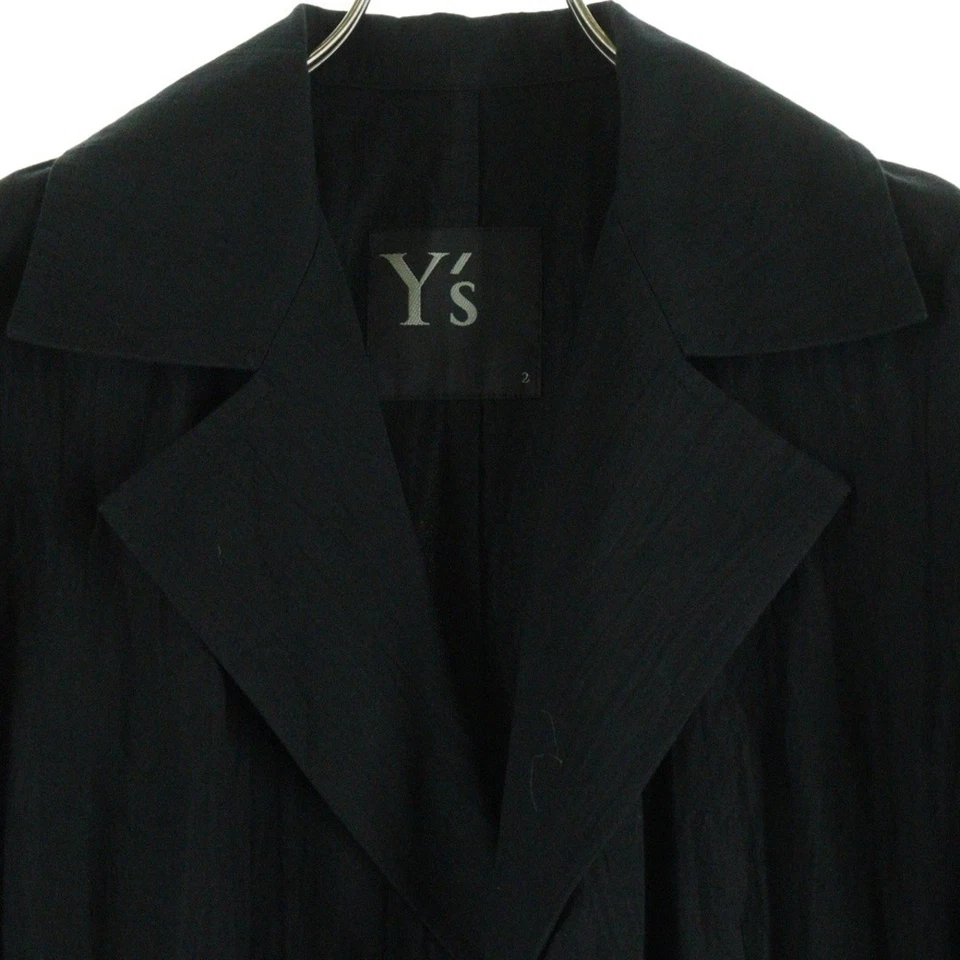 Jaqueta longa Y's Wise mistura de linho 1b preta YO-j28-012 feminina usada ea2dd2ec5c575185 - Imagem 3 de 4