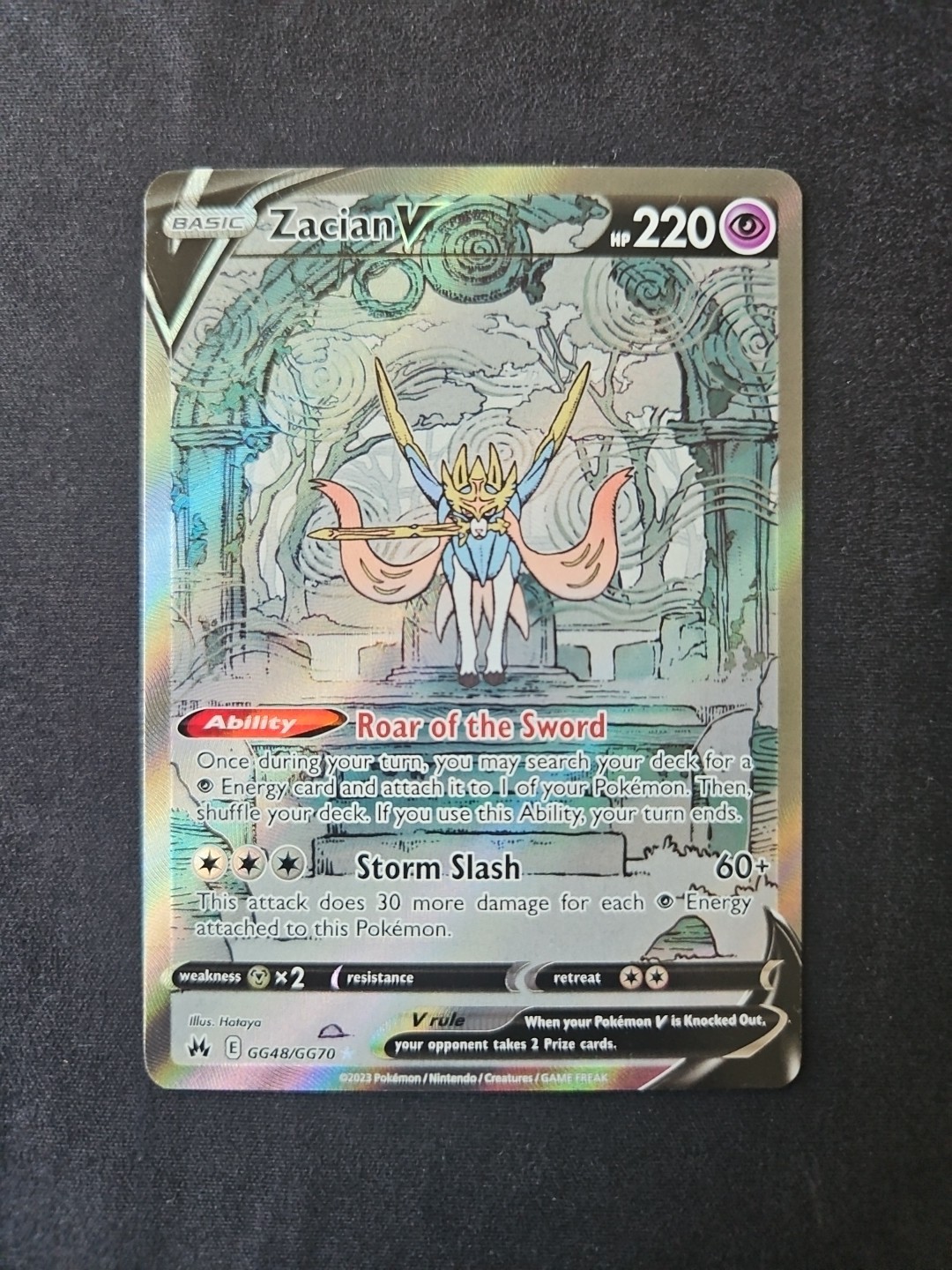 Zacian V GG48/GG70 Crown Zenith: Galarian Gallery Full Art NM Condition