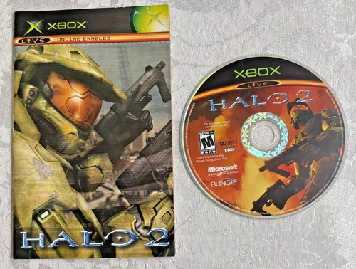Halo 2 (Xbox, 2004) Tested Working Game Disc & Manual (No Case or Artwork)