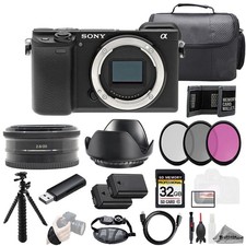 Sony Alpha a6400  Sony E 20mm f/2.8 Lens  32GB  Ext Bat 3 PC Filter- Kit