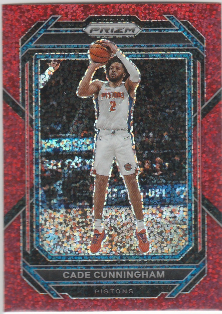 CADE CUNNINGHAM 2022-23 Panini Prizm Red Sparkle Prizm SP Detroit Pistons #89