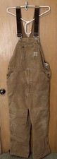 Vintage Carhartt R02 Double Knee Insulated Bib Overalls Quilted Mens 42 X 34 USA