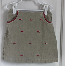 Vineyard Vines girls 7 cream cord pink embroidered whales lined skirt ref 1150