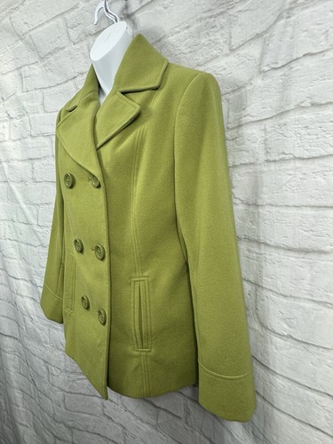 Debenhams Classics Short Coat Jacket Size 12 Tweed Olive Green Dark Academia - Picture 5 of 10