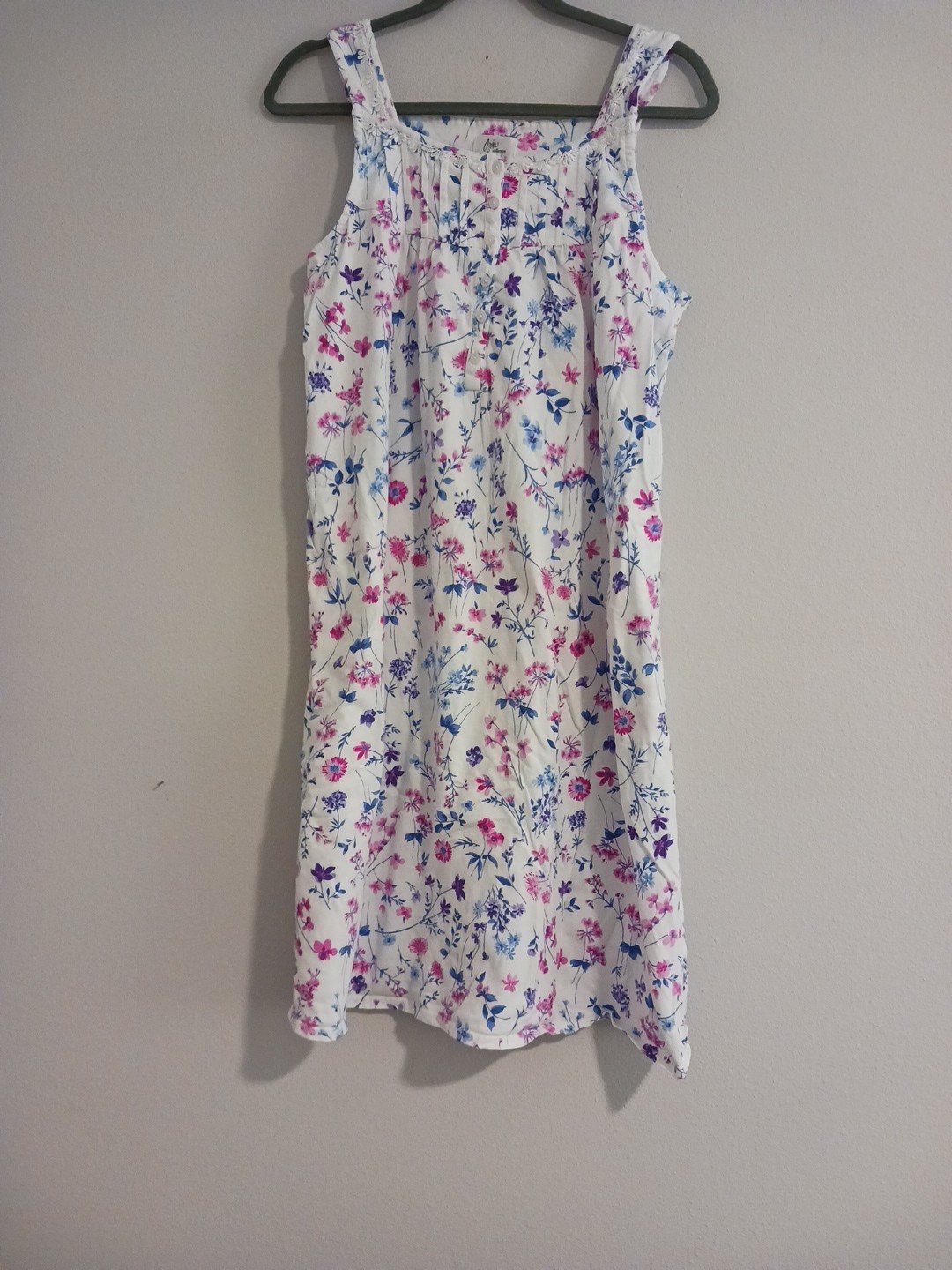 Women’s Aria Collection White Floral Lace Cottagecore Fairy Nightgown Sz M