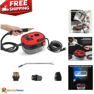 #ad Effortless Steam Cleaning 2500W Handheld Steamer for Home and Car in Red $75.19