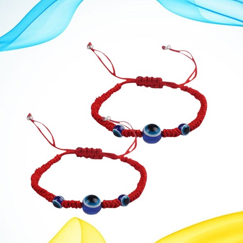 2 PIEZAS Pulsera Cuerda Roja Miss Hecha a Mano Alambre Tejido Pulseras Cordón - Imagen 11 de 11