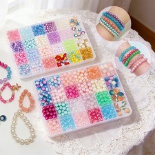 2 Box Ocean Beads Bracelet Making Kit 1190pcs DIY Jewelry Gift Girls 6-12