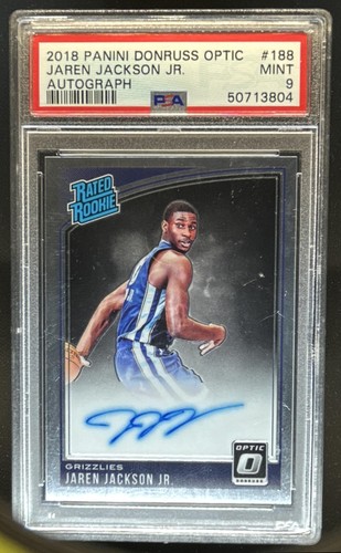 2018-19 Panini Donruss Optic Jaren Jackson Jr. Rated Rookie RC Auto #188 PSA 9