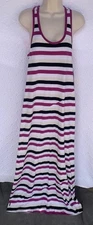 LOLE Women's Sarah  Maxi Dress Plum/White/Black/Ivory Stripe Medium NWT