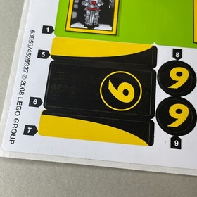 *Lego Speed Racer Original Unused Sticker Sheet Cruncher Block & Racer X 8160