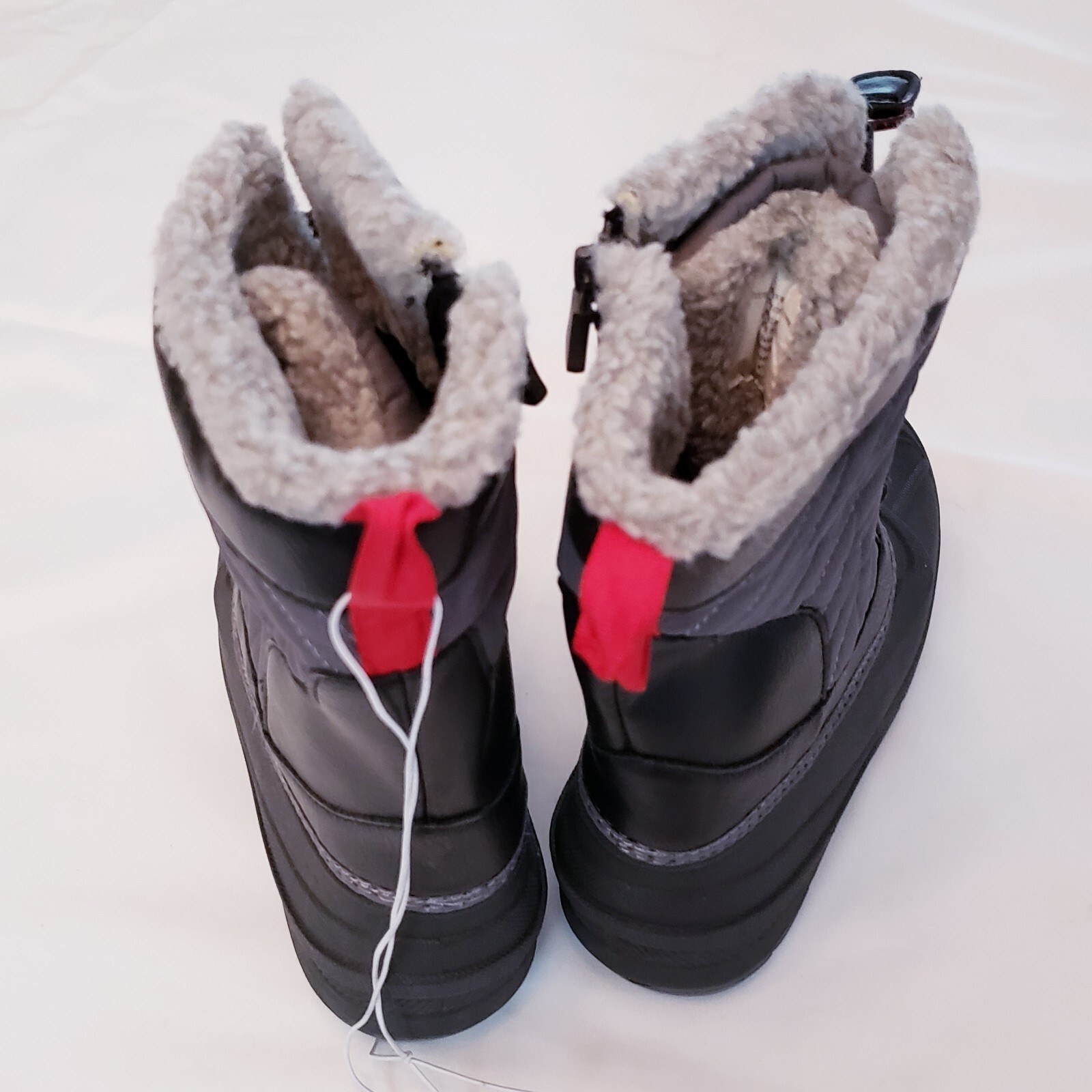 Boys Cat and Jack Black Insulated Winter Rain Snow Boots Zipper and Lace up Sz 1 eBay