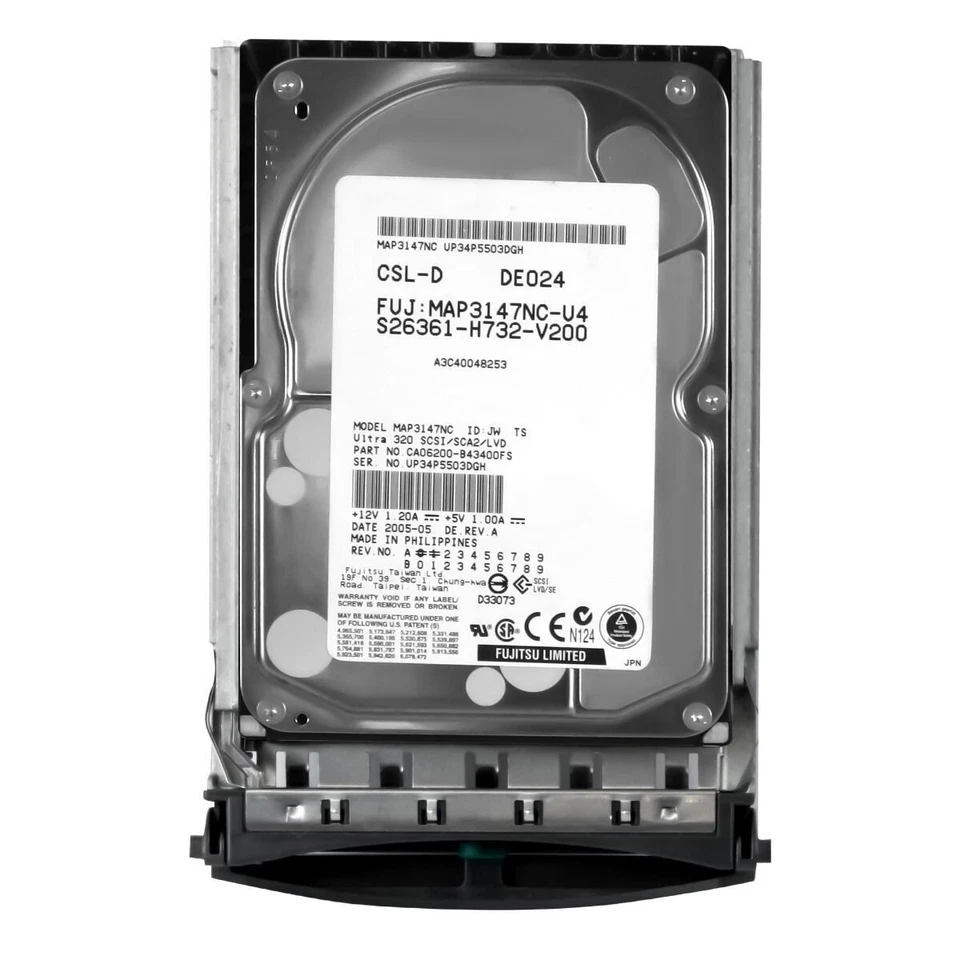 Hard Drive Fujitsu A3C40048253 MAP3147NC-V4 147GB 10K 8MB SCSI U320 3.5'' Inch - Image 3 of 3