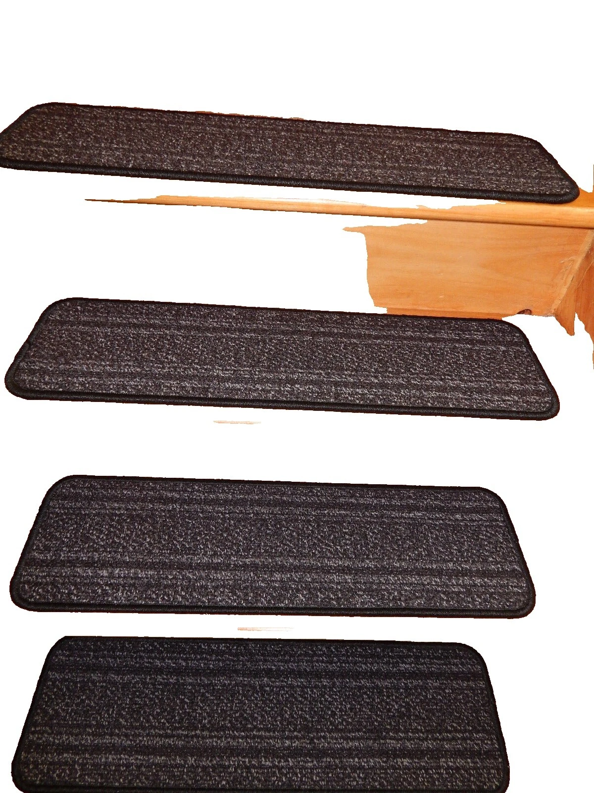 Rectángulo Nylon Negro Alfombras de escaleras