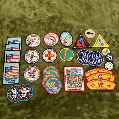 Vintage Boy Scout Patches Lot, BSA Scribe, First Aid, Death March.