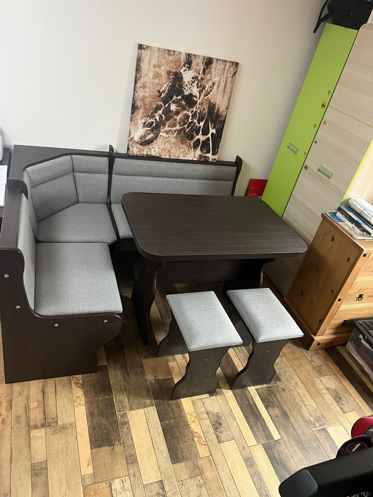 KITCHEN DINING CORNER SEATING BENCH TABLE 2 STOOLS WITH STORAGE eBay