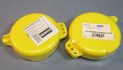 Lot of 2 North V-Safe VS04Y Yellow Valve Lock Lockout 2.5-5'' NIB