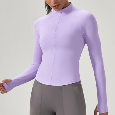 Women Tight Yoga Zipper Jacket Sports Long Sleeve Quick Dry