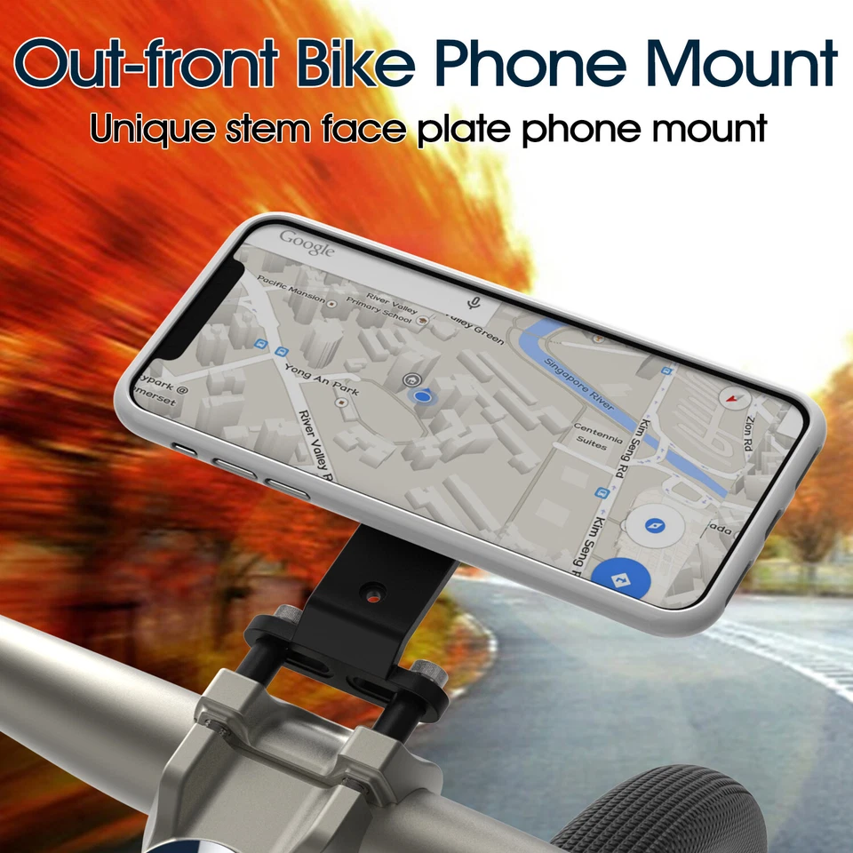 Mountain Bike Stem Phone Holder-Out Front Bicycle Mount for Action Cameras&Light - Image 3 of 4