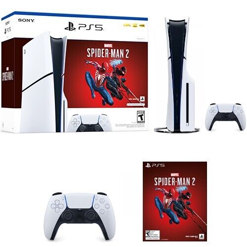 PlayStation 5 Slim Console Marvel’s Spider-Man 2 Bundle + Extra PS5 Controller - Picture 1 of 9