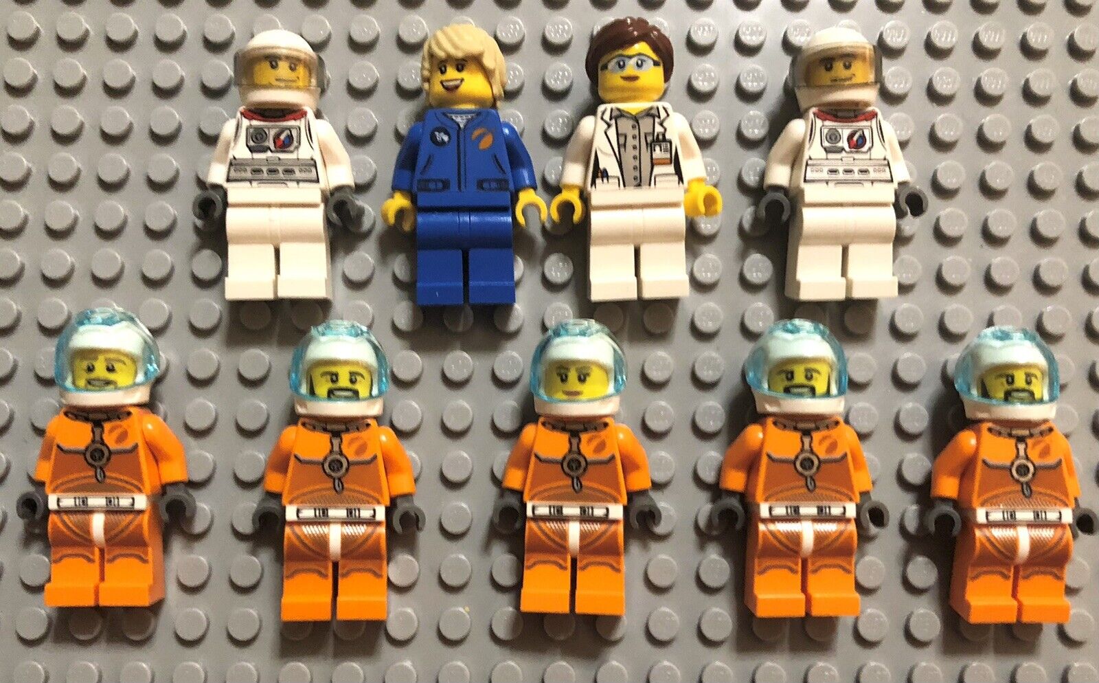 9 LEGO Space Astronaut Scientists Explorers City Minifigures
