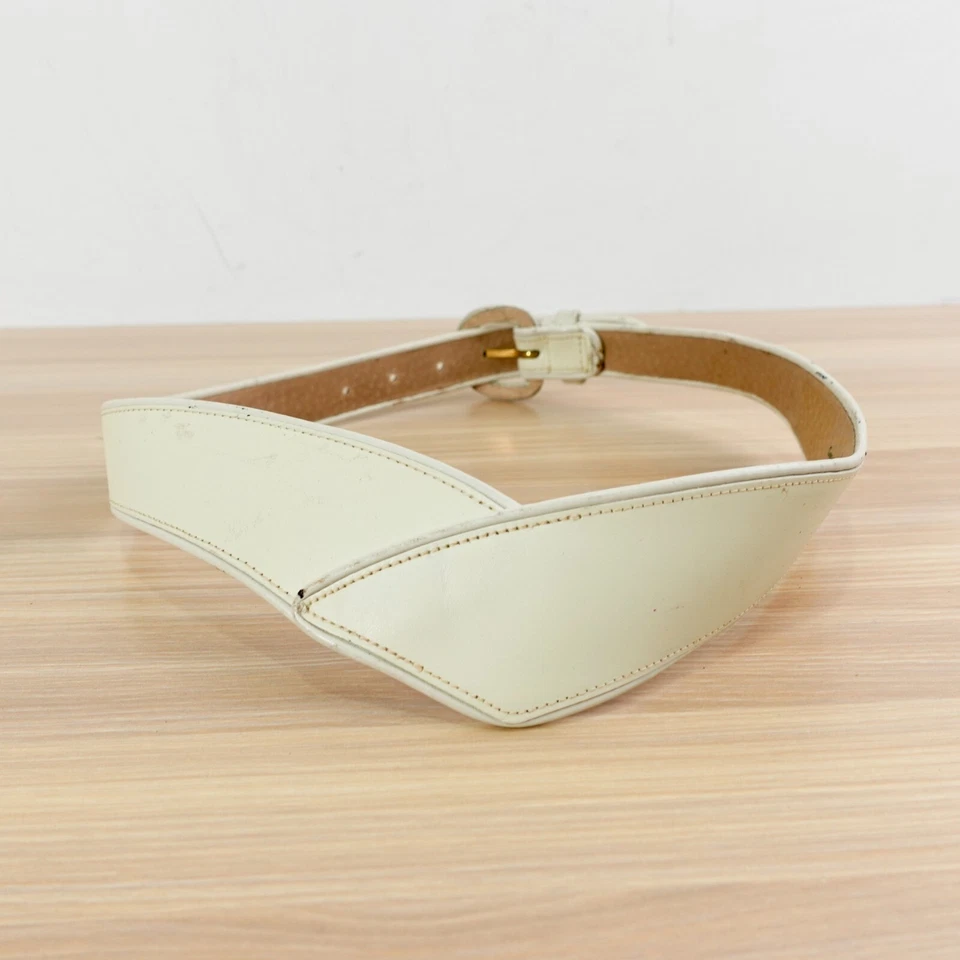 Cinturón Calderón Anne Klein Vintage Años 80 Mujer Pequeño Cuero Blanco Princesa Corsé Foto 2 de 4