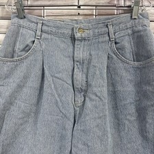 Vintage Lee Denim mom Short Womens 16 light Blue High Waist Pleated Bareback