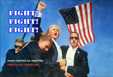 Fight Trump Rally Shooter, Trump 2024 Election Signs, Yard Sign, Wall Art, HQ