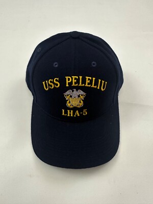 The Corps USS Peleliu LHA 5 Logo Blue Baseball Cap Hat One Size