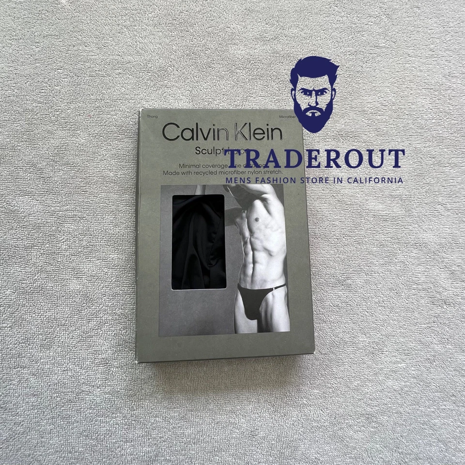 Calvin Klein CK men black Sculpt micro thong G-string underwear size S M L XL - Image 3 of 4