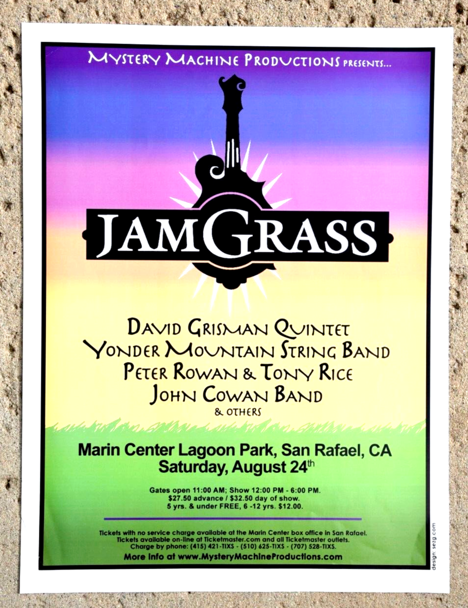 Jam Grass Concert Poster San Rafael CA Early 90's eBay