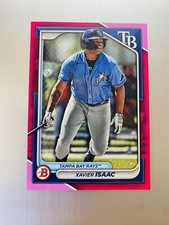 Xavier Isaac 2024 Bowman Prospects #BP-133 Fuchsia Border #’d /299 TB Rays Rc