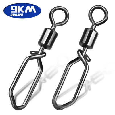 #ad 9KM Fishing Swivels Snap 25 100Pcs Stainless Steel Interlock Snap Lure Connector $15.99