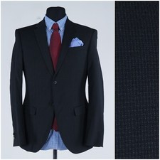 Mens Textured Blazer 40R UK Size JOOP Dark Grey Wool Sport Coat Jacket