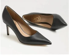 Sam Edelman Vienna Kitten Heel Black Leather Pumps Soft Comfy US 8.0 $140