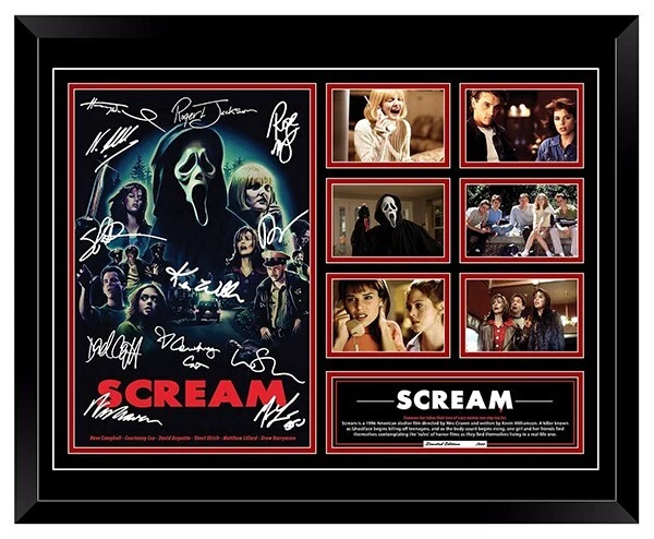 SCREAM (1996) NEVE CAMPBELL COURTENEY COX SIGNED POSTER LE FRAMED MEMORABILIA - image 2 of 4