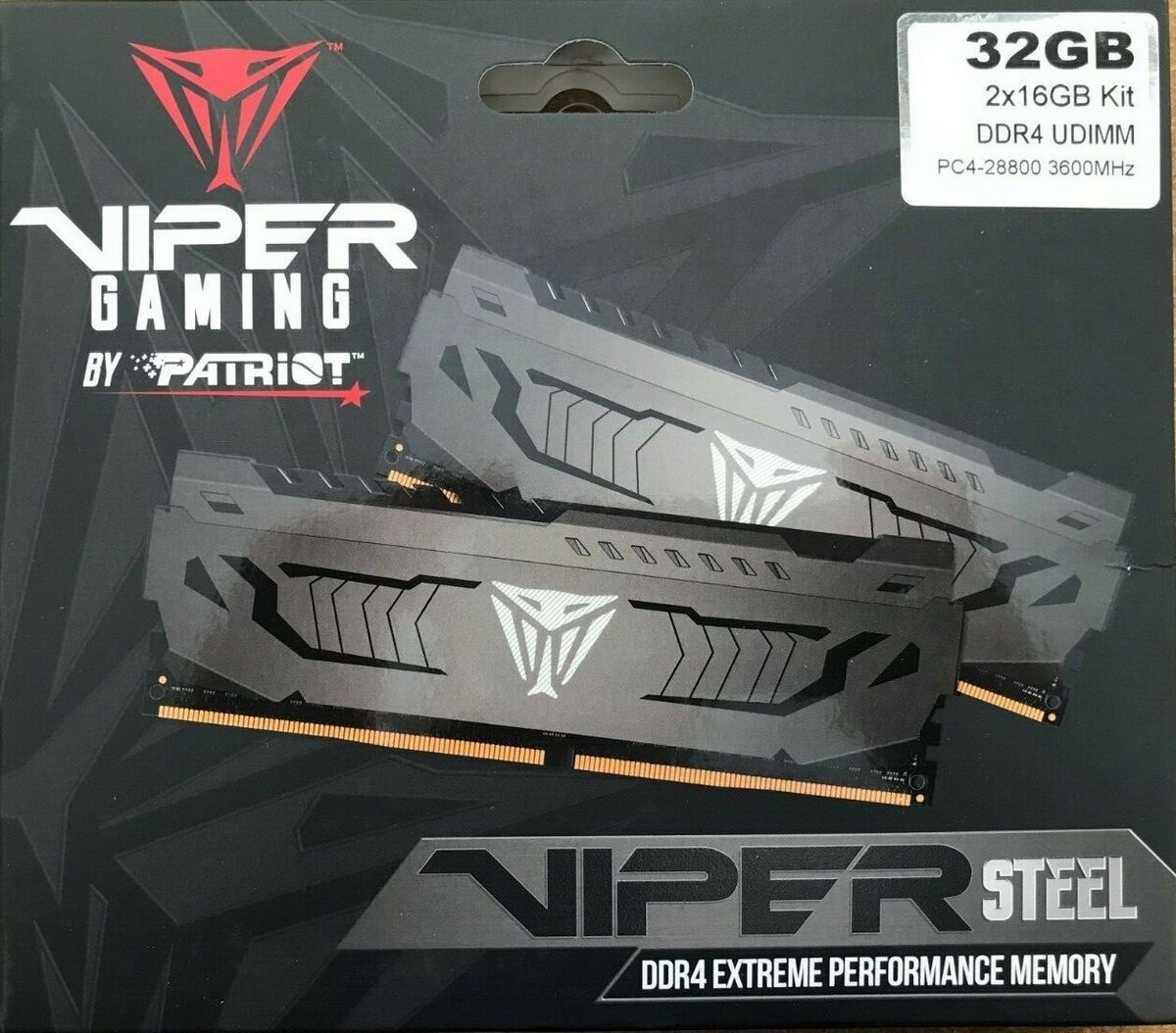 Patriot VIPER - PVS432G360C8K - Steel 32GB (2 x 16GB) DDR4 Patriot VIPER - PVS432G360C8K - Steel 32GB (2 x 16GB) DDR4