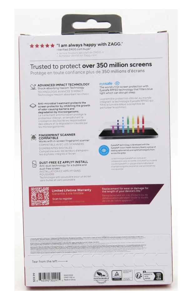 Protetor de Tela ZAGG InvisibleShield XTR3 Para Samsung Galaxy S24 Ultra Novo - Imagem 2 de 2