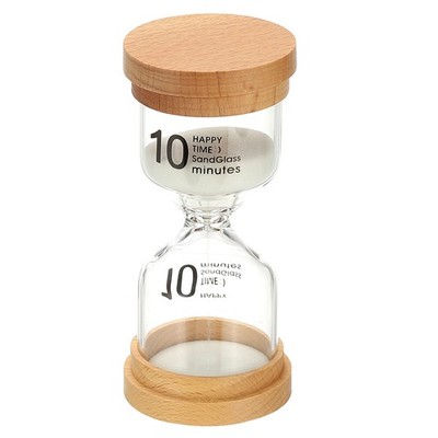 Sandtimer 10 min, Sanduhr aus Borosilikatglas für Holz, weiß