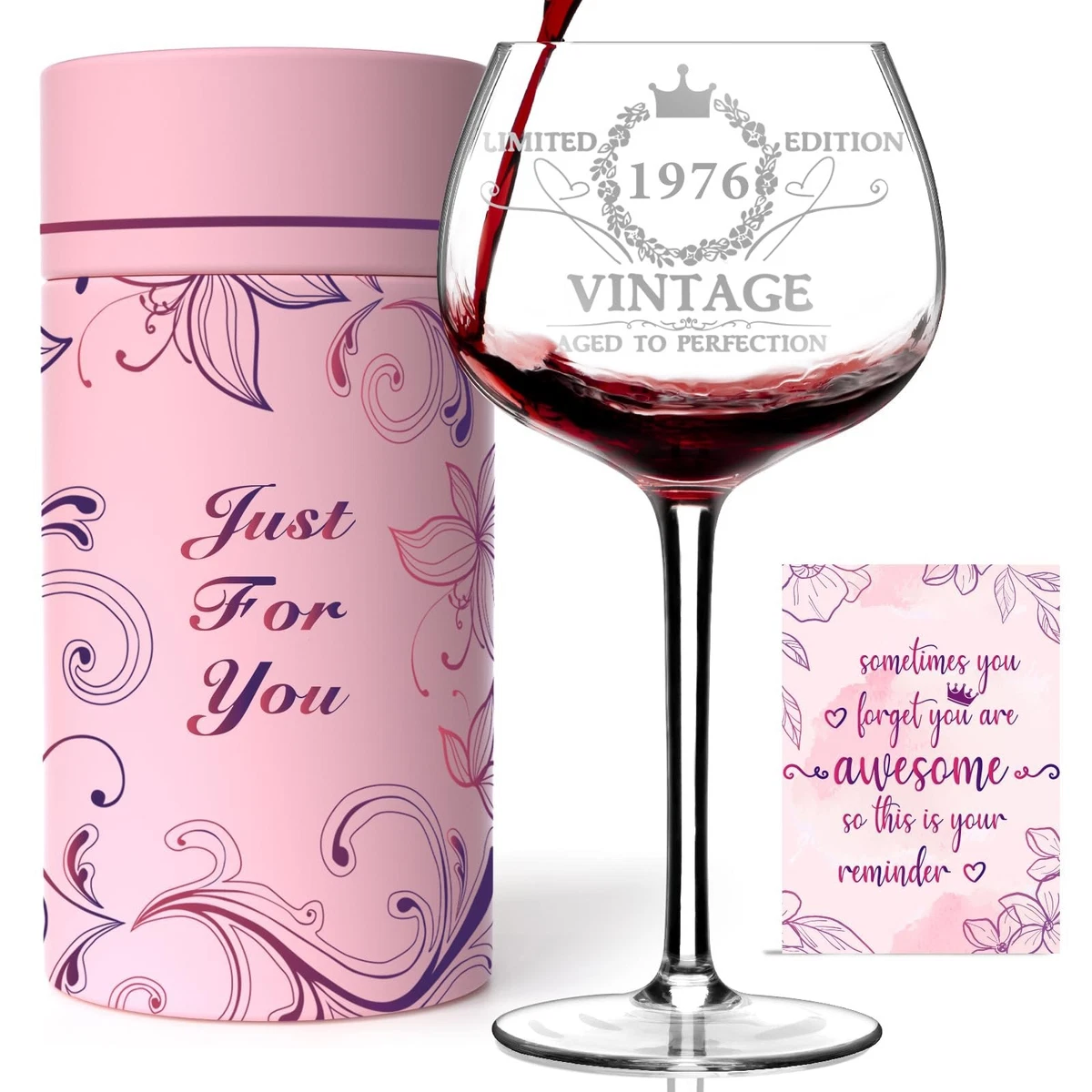 50th Birthday Wine Glass In Glassware & Drinkware for sale | eBay