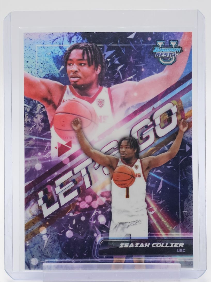 ISAIAH COLLIER 2023-24 BOWMAN UNIVERSITY BEST LET'S GO REFRACTOR Q0902
