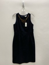 Banana Republic Size 10 Black Amber Jeweled Sleeveless Ladies Dress